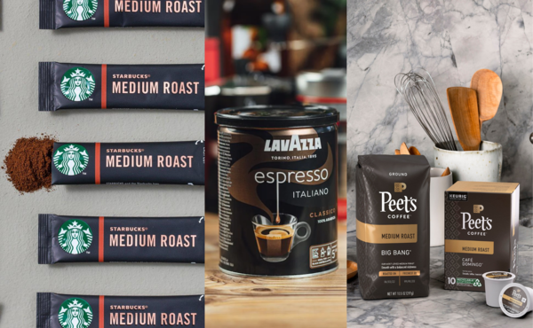 Các thương hiệu nổi tiếng với cà phê rang vừa như Starbuck, Lavazza và Peet's Coffee