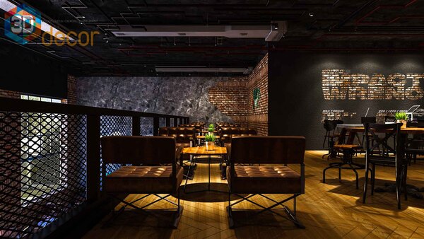 phong cách cafe Industrial