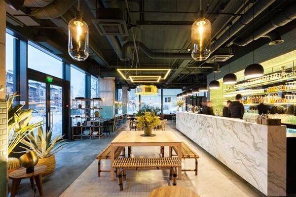 Thiết kế quầy bar quán cafe bằng chất liệu đá