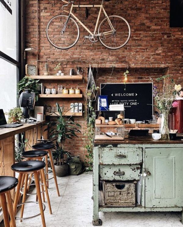 nội thất khi thiết kế quán cà phê vintage