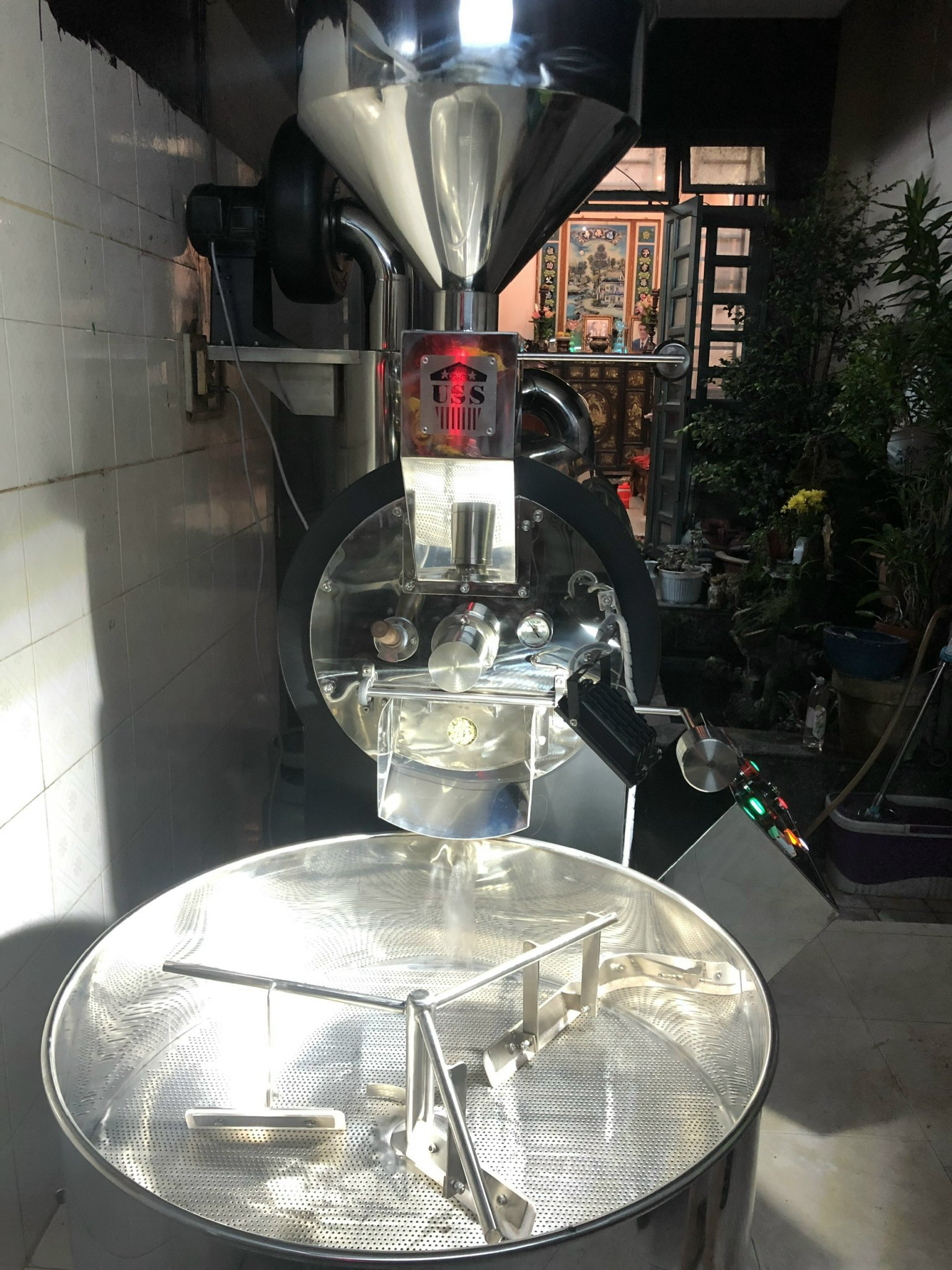 máy rang cà phê 5kg -trống rang